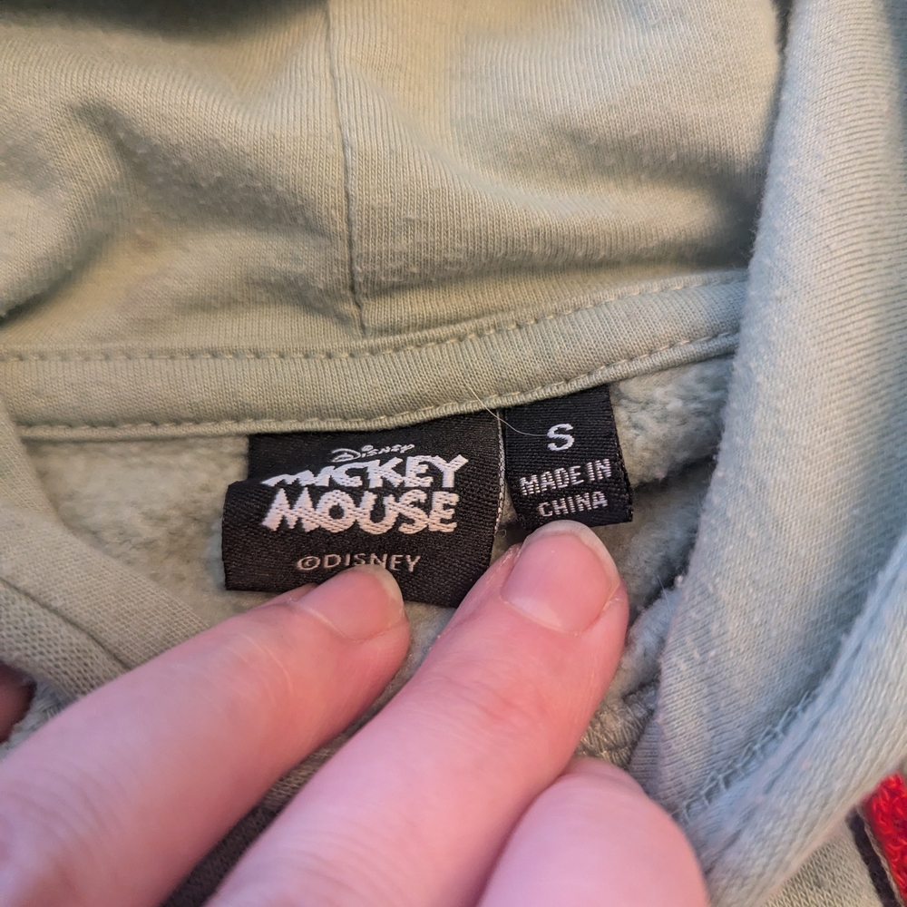 Disney Mickey Mouse & Co Crew Neck Long Sleeve Graphic Hoodie Green S - Picture 7 of 8